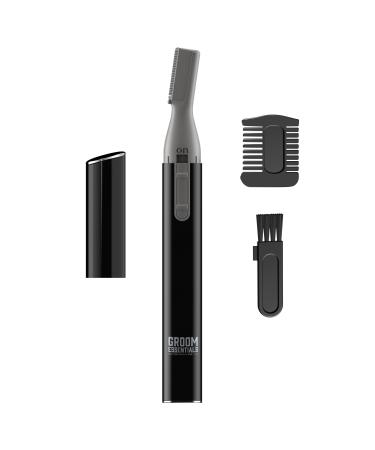 Groom Essentials Micro Precision Beard Trimmer for Men | Hair trimmer for Men Mustache Trimmer | Cordless Hair Remover Brush Protective Cap | Ergonomic Handle Double-Sided Trimming Guide