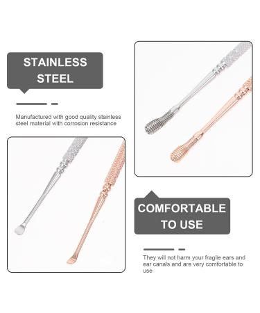 Earwax Removal Tools Set - Portable Double-Ended Steel Ear Picks with Catcher, Spiral Spoon, and Cleaning Bag - 3 Sets for Adults - Assorted Colors - 12.5X0.8CMx3pcs - Buy Online on GoSupps.com
