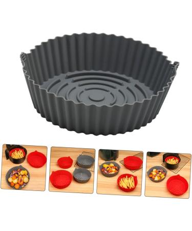 SHOWERORO Silicone Air Fryer Air Fryer Pan Non Stick Baking Pan Silicone Liners for Air Fryer Liner for Bottom of Oven Washable Grey 19X19X6CM - Buy Online on GoSupps.com