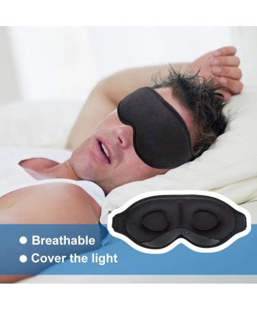 3D Contoured Cup Sleep Eye Mask for Men Women - Adjustable Strap, Molded Night Blindfold for Travel & Meditation - Black - Buy Online on GoSupps.com