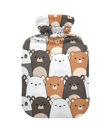 Hot water bottles with cover cute animal panda bear hot water bag for pain relief sports injuries hot water bag 2 liters