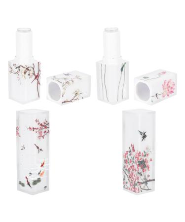 TOPBATHY 4 pi ces Tube L vres Carr Mat Semi-transparent l gant Style Chinois de Tubes Rechargeables Contenant D licat pour Maquillage Maison et Voyage