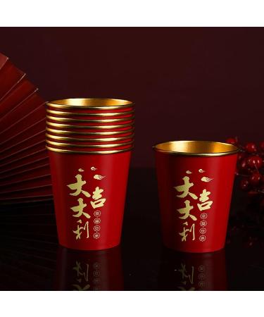 AFBORD Food-Grade Printing Cup Safe to Use Paper 50pcs Disposable Cups Red Dragon Spring Festival Insulated Leak-Proof Light F - Buy Online on GoSupps.com