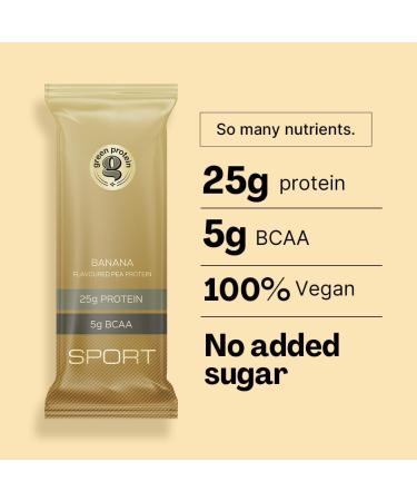 G.EN PR.EIN Sport Pea Protein Isolate Powder - 100% Vegan 25g Plant Protein 5g BCAA | Banana Caramel (12 Pack) - Buy Internationally - Buy Online on GoSupps.com