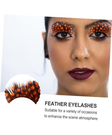2 Pairs False Eyelashes Fake Eyelashe Spotted False Eyelashes False Eye Lashes Orange Party Lashes Costume Lashes Nativity Costumes Synthetic Eye Lashes Halloween Extend 5x3cm Orange - Buy Online on GoSupps.com