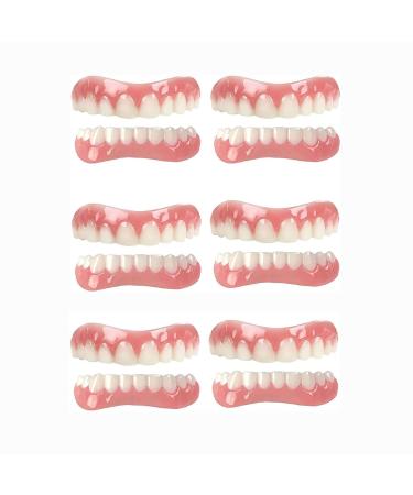 CAILING 6 Sets Arc Teeth Whitening, Retainers for Teeth After Braces for Snap Covering Missing Teeth Denture Filling Kit Denture Repair Kit, 1.0 Count 6 Pairs