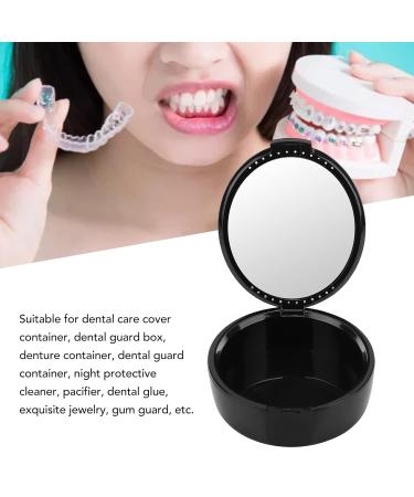 Portable Black Prosthesis Case & Storage Box for False Teeth - Travel-Friendly Retainer Cleaning Cup - Buy Online on GoSupps.com