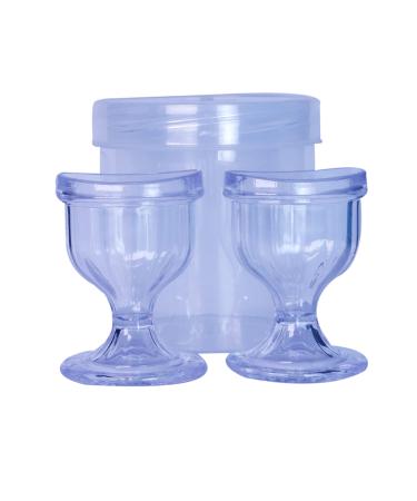 AYUSHYA HEALTH Transparent Eye Wash Cups - Set of 2 | Eye Shaped Rim for Rinse, Cleansing & Irritation Relief | Includes Storage Container - Buy Online on GoSupps.com
