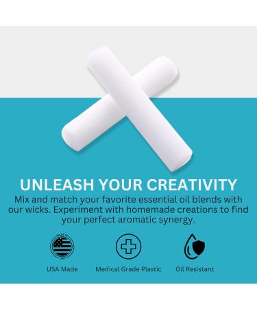 Wild Essentials 100 Pack Fiber Wick Essential Oil Inhaler Refills - 4 cm Nasal Sticks for Portable Aromatherapy | Compact Highly Absorbent Degradation Resistant - Buy Online on GoSupps.com