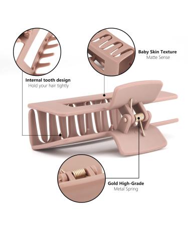 8 Pack Large Hair Claw Clips for Women | Neutral Color Matte Finish | Strong Hold | 4.3 Inch | Ideal for Thin, Thick, Curly Hair - Buy Online on GoSupps.com