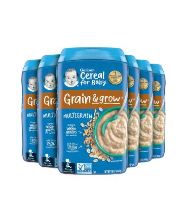 Gerber Baby Cereal 2nd Foods Grain & Grow Multigrain 16 Ounce (Pack of 6)