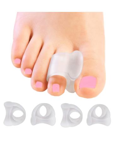 Hallux Valgus toe straightener 4x gel toe spreader for bunion correction overlapping toes (transparent silicone toe separators)
