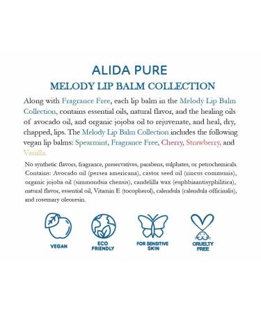 Melody Lip Balm Collection - Vegan Beeswax-Free Moisturizer with Avocado Oil & Jojoba Oil | 5 Tube Set for Dry Chapped Lips - Buy Online on GoSupps.com
