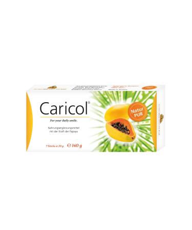 Caricol 100% natural ingredients in organic quality With papain Easy to dose 7 sticks of 20g each (140g)