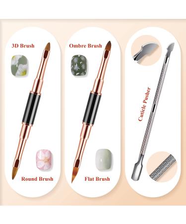 Acrylic Nail Art Brushes Set - Double-End Nail Brush for Design, Gel Polish Liner Brush, File, Cuticle Pusher - Nail Tools for Home Use - Buy Online on GoSupps.com