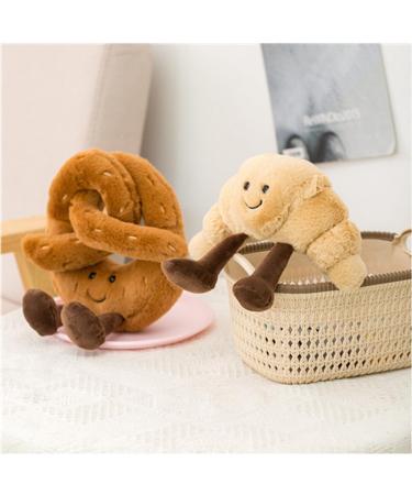 Cute 9 Croissant Plush Toy - Soft Weighted Stuffed Animal for Kids Birthday-Gifts - Buy Online on GoSupps.com