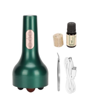 Ccngd's body massager portable USB-electric abdominal and abdominal massager with massage oil and acupuncture model photo (white) (green)