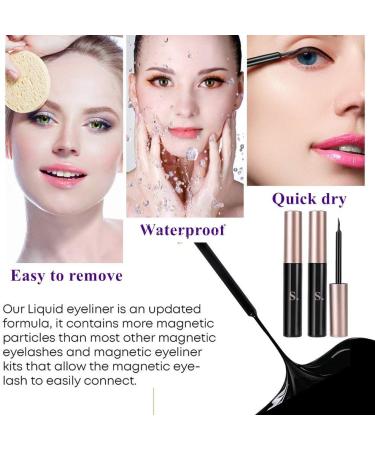 5 Pairs Reusable Magnetic Lashes and Eyeliner Kit Best Magnetic Eyeliner for Natural Magnetic Lashes Set Comes with 2 Tubes of Magnetic Eyeliner - Buy Online on GoSupps.com