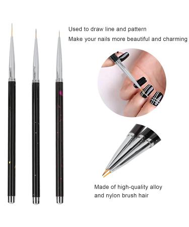 Professional Nail Art Liner Brush Set - 3 Pack for DIY Nail Dotting & Painting | Best for Home Nail Art Creation - Buy Online on GoSupps.com