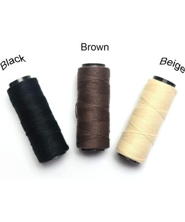 BLUPLE Professional Weaving Threads 3 Rolls - Wig Making Hand Sewing Hair Weft - DIY Hair Weave Extension Kit (Black Beige Brown) - Buy Online on GoSupps.com