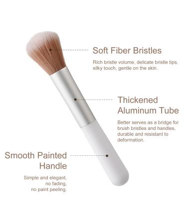 10-Piece Fluffy Beauty Makeup Brush Set - Portable Blending & Eyebrow Brushes - White Mushroom Design for Travel - Buy Online on GoSupps.com