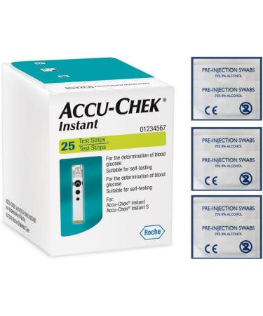 Accu Check Instant Blood Glucose Test Strips 50 Test Strips + Free Tetra-Sole 50 Alcohol Wipes (50 Test Strips + 50 Alcohol Wipes) - Buy Online on GoSupps.com