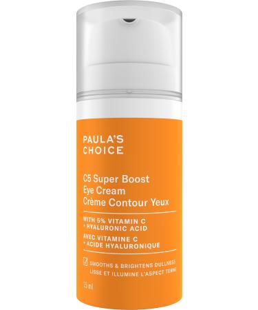 Paula s Choice C5 Super Boost Eye Cream with 5% Vitamin C Hyaluronic Acid & Peptides for Puffy Eyes Discolouration Fine Lines & Crow s Feet 15 mL