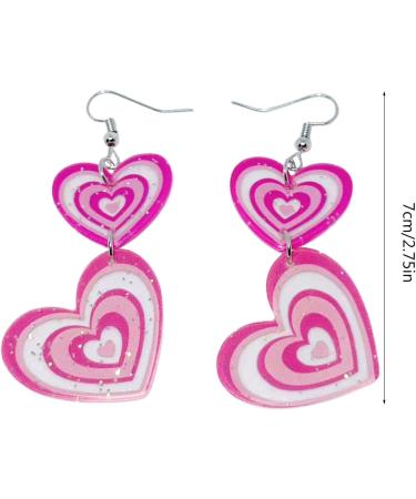 Buy Feylie Heart Earrings for Women | Hollow Glittering Cardiac Statement Earrings | Perfect Valentine's Day Gift | Light Acrylic Design - Buy Online on GoSupps.com