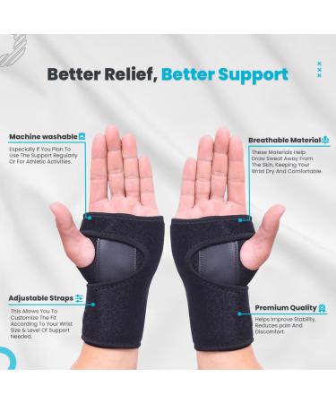 Hotcakes Wrist Support (Left) for Carpal Tunnel, Arthritis & Tendonitis - Breathable Neoprene Brace for Joint Pain Relief - Buy Online on GoSupps.com