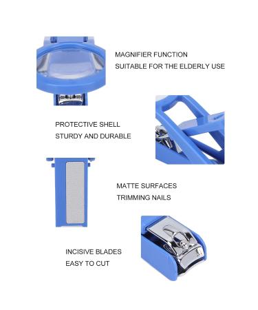Premium Stainless Steel Nail Clipper with Magnifying Glass - Adjustable Fingernail & Toenail Cutter for Seniors & Babies (Blue) - International Shipping Available - Buy Online on GoSupps.com