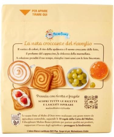  Italian Gourmet E.R. Mulino Bianco Pack of 3 Biscottate Fats Barley Malt Fat 315g for Whole Grain Biscuits and Barley Malt Biscuits + Italian Gourmet Polpa 400g - Buy Online on GoSupps.com