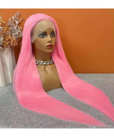 Vebonny 24 Inch Light Pink Synthetic Lace Front Wig for Women | Stylish Hair for Fashion & Cosplay - Vebonny 845 Pink Passion - Buy Online on GoSupps.com