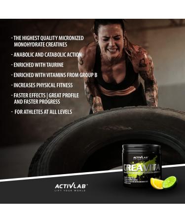 Activlab Creavita 300g - Lemon Lime Creatine Powder | 30 Portions | Enhance Fuel & Performance | Lab Tested Bodybuilding Supplement - Buy Online on GoSupps.com
