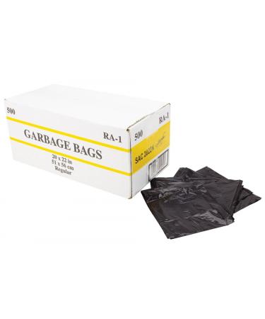Garbage Bags - Regular - 20 X 22 - Black - BOX/500 Original UPC Code : 066192200116