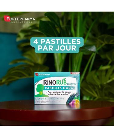 Fort Pharma - RinoRub Throat Lozenges | Throat Supplement - Sore Throat Vocal Cords | Eucalyptus Essential Oil Vitamin C Thyme Peppermint | 20 Lozenges - Buy Online on GoSupps.com