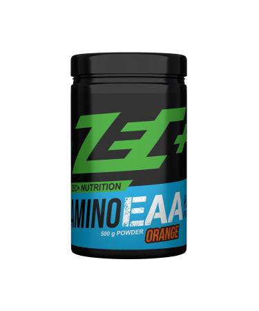 Zec+ Nutrition Amino EAA Powder 500g Orange Flavor Amino Acid Powder with EAAs & BCAAs Orange 500 g (Pack of 1)