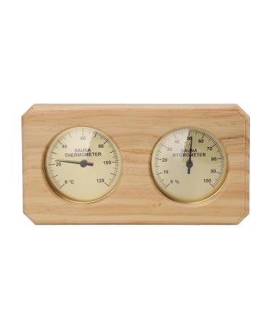Wooden 2-in-1 Sauna Thermometer & Hygrometer | Accurate Humidity & Temperature Control for Optimal Sauna Experience - Buy Online on GoSupps.com