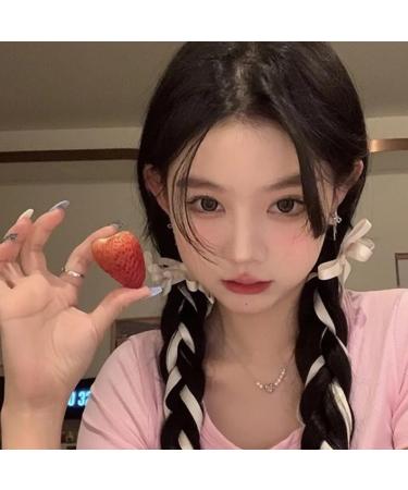 JSGHGDF Ribbon Hair Clip Long Ribbon Hairpins Sweet Hairclips Hair Barrettes for Women Side Styling Red pair - Buy Online on GoSupps.com