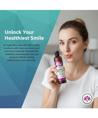 Yogik Bliss Coconut & Mint Oil Pulling Oil for Oral Care 8 Fl Oz | Ayurvedic Inspired Formula with Peppermint Clove & Tea Tree Oils | Fluoride Free Alcohol Free | Daily Swish Oral Hygiene Oil - Buy Online on GoSupps.com
