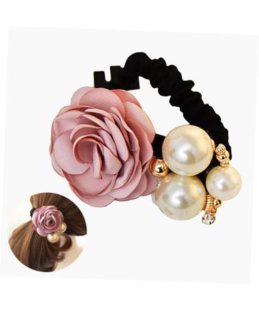 Beaupretty Flower Pearl Hair Rope Hair hair ties Flower Hair Rope Ponytail Hair Bands Korean version flower Flower Pearl Hair Tie