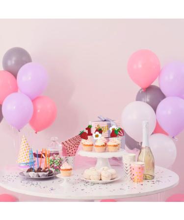 Mulukaya 24Pcs Glitter Strawberry Sweet One Cupcake Toppers Treat Cake Picks for Fruit Theme Berry First Birthday Party Decorations Supplies - Buy Online on GoSupps.com