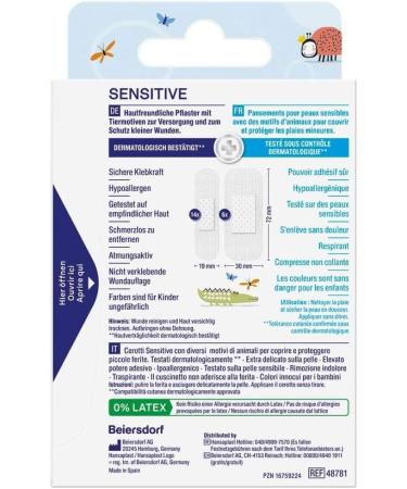 Buy Hansaplast Children's Plaster Sensitive - 20 Animal Motif Strips for Painless Wound Care | International Shipping Available - Buy Online on GoSupps.com