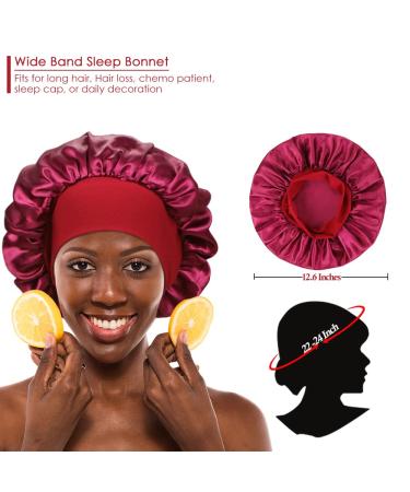 4 Pack Silky Sleep Bonnet for Curly Hair - Large Satin Night Cap for Women - Hair Care Bonnets - Buy Online on GoSupps.com