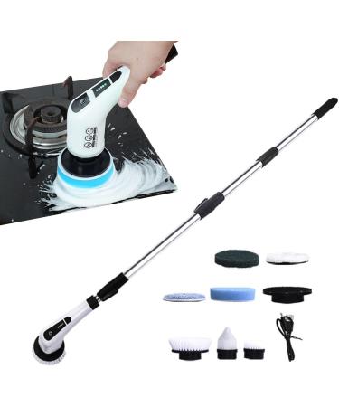 Cordless Cleaning Brush - Electric Rotating Scrubber for Bathroom Cleaning Cordless Lightweight Electric Brush with Retractable Long Handle Replaceable Heads - Buy Online on GoSupps.com