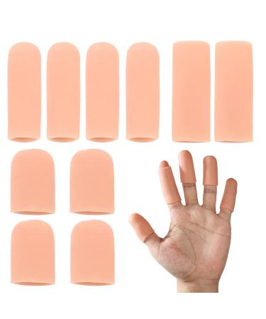 Medo 10 PCS Gel Finger Protectors Silicone Finger Cots Finger Protector Support Sleeves for Trigger Finger Cracking Finger Arthritis Finger Callus Hand Eczema or Finger Blister Protection