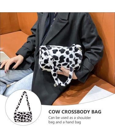 Valiclud Fluffy Cow Armpit Pocket Shoulder Bag for Women | Stylish Synthetic Fur Handbag in Cow-Print - Buy Online on GoSupps.com