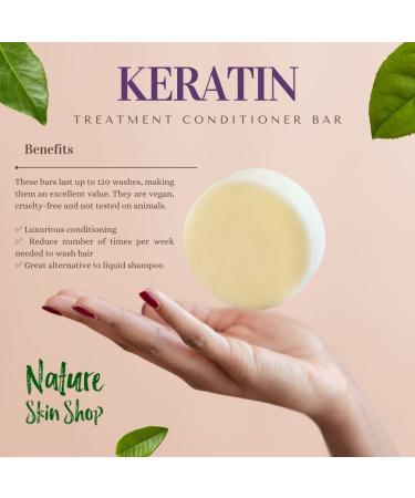 Keratin Treatment Conditioner Bar - Sulfate-Free Vegan & Cruelty-Free Solid Conditioner for All Hair Types Travel-Friendly 4 oz - Buy Online on GoSupps.com