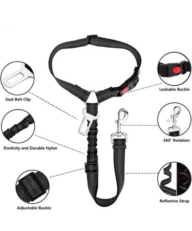Safety Dog Seat Belt Car Safety Travel Harnesses Lead Restraint Strap - Buy Online on GoSupps.com