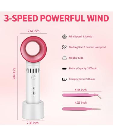 Mini Eyelash Fan Dryer with Tweezers | USB Makeup Fan for Lash Extensions - White - Buy Online on GoSupps.com