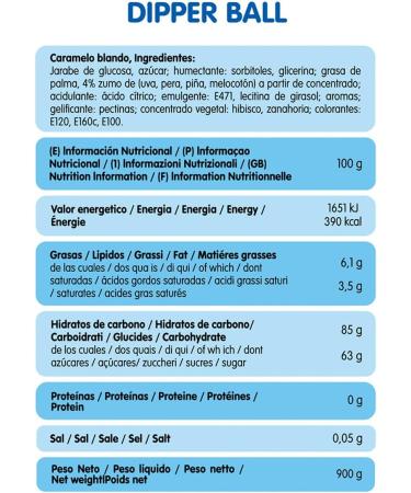 Dipper Ball VIDAL Candy with Liquid Filling (Orange Strawberry Cherry and Lemon) 900g Bag - Buy Online on GoSupps.com
